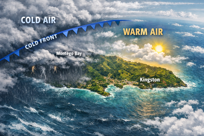Cold front hits Jamaica's coastline